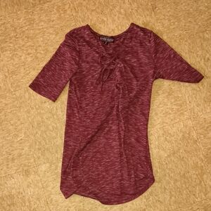 Alice & You Maroon Short Sleeve Top